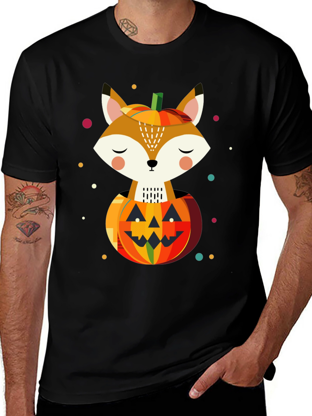 Fox in Pumpkin T-Shirt - Halloween Design