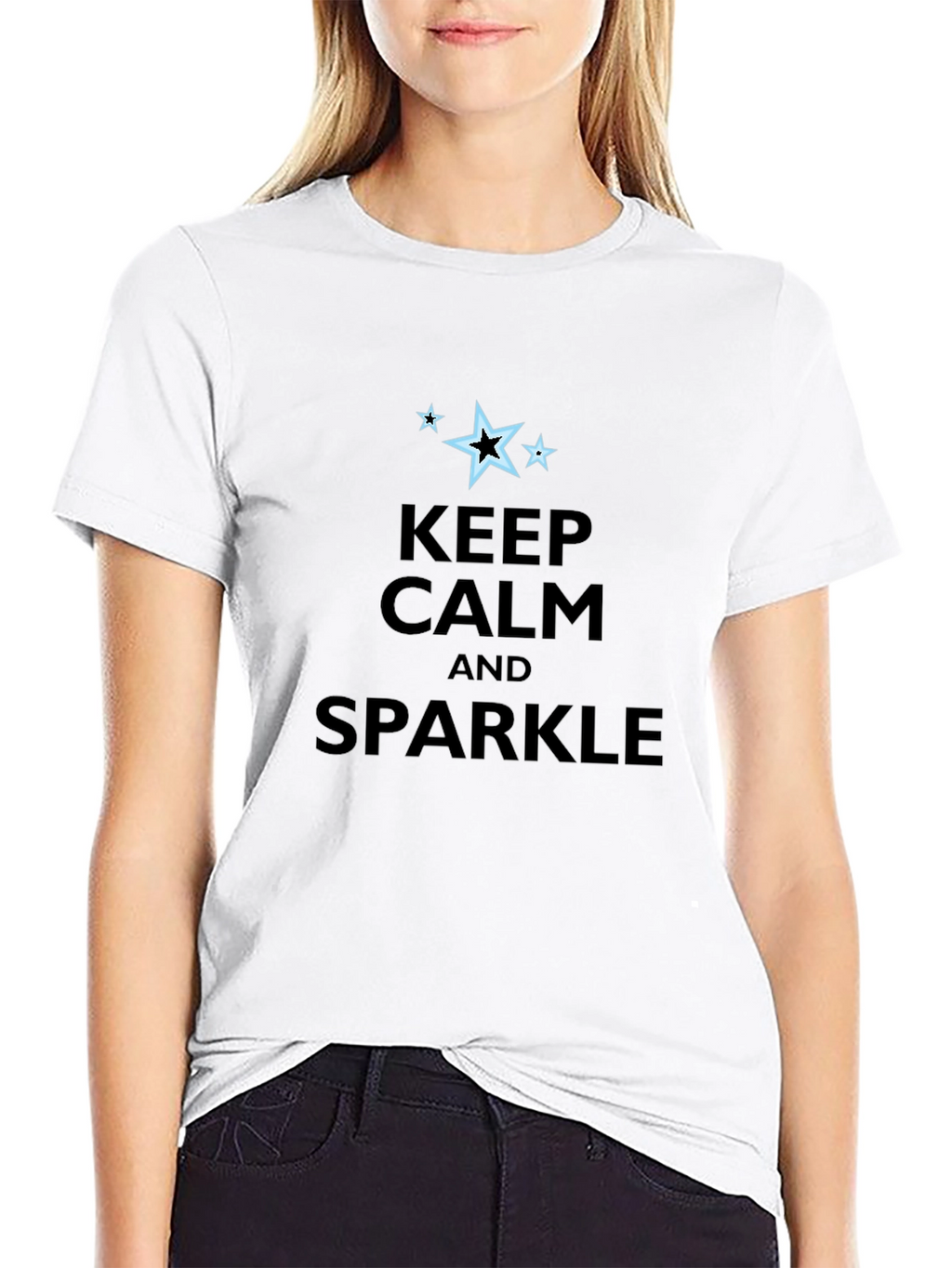 Keep Calm & Sparkle Black Graphic Tee