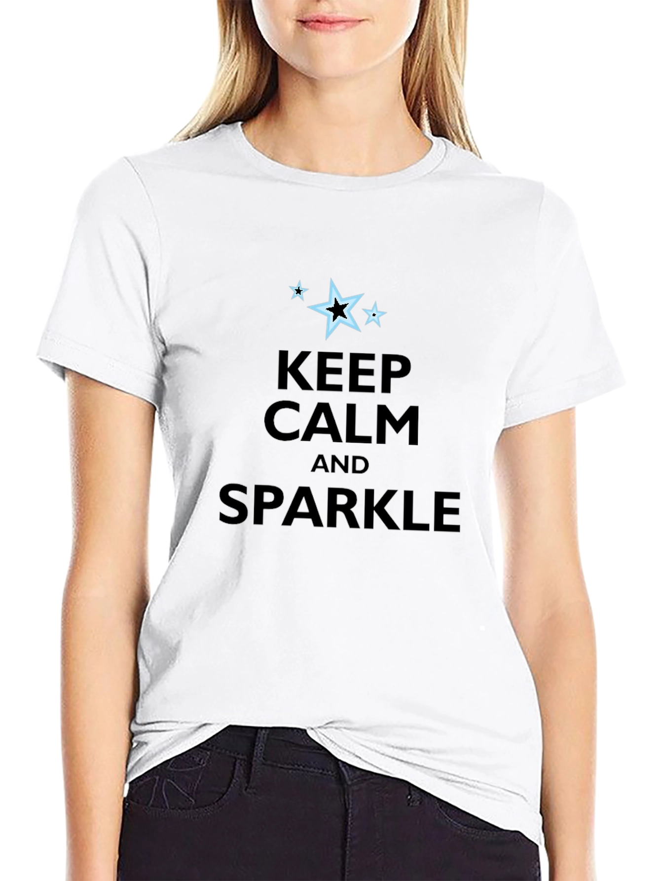 Keep Calm & Sparkle Black Graphic Tee