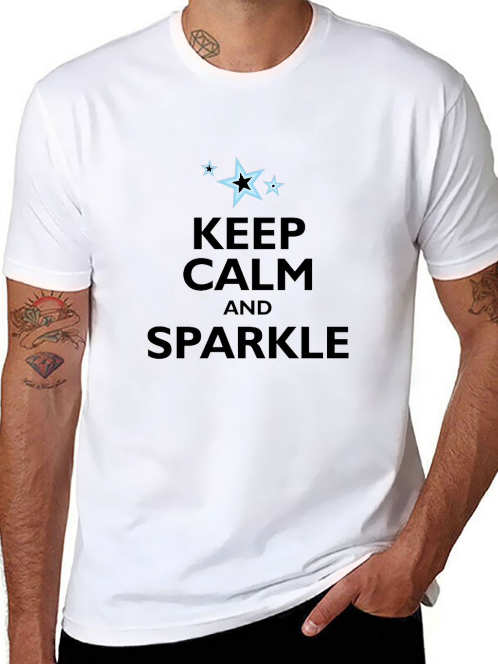 Keep Calm & Sparkle Black Graphic Tee