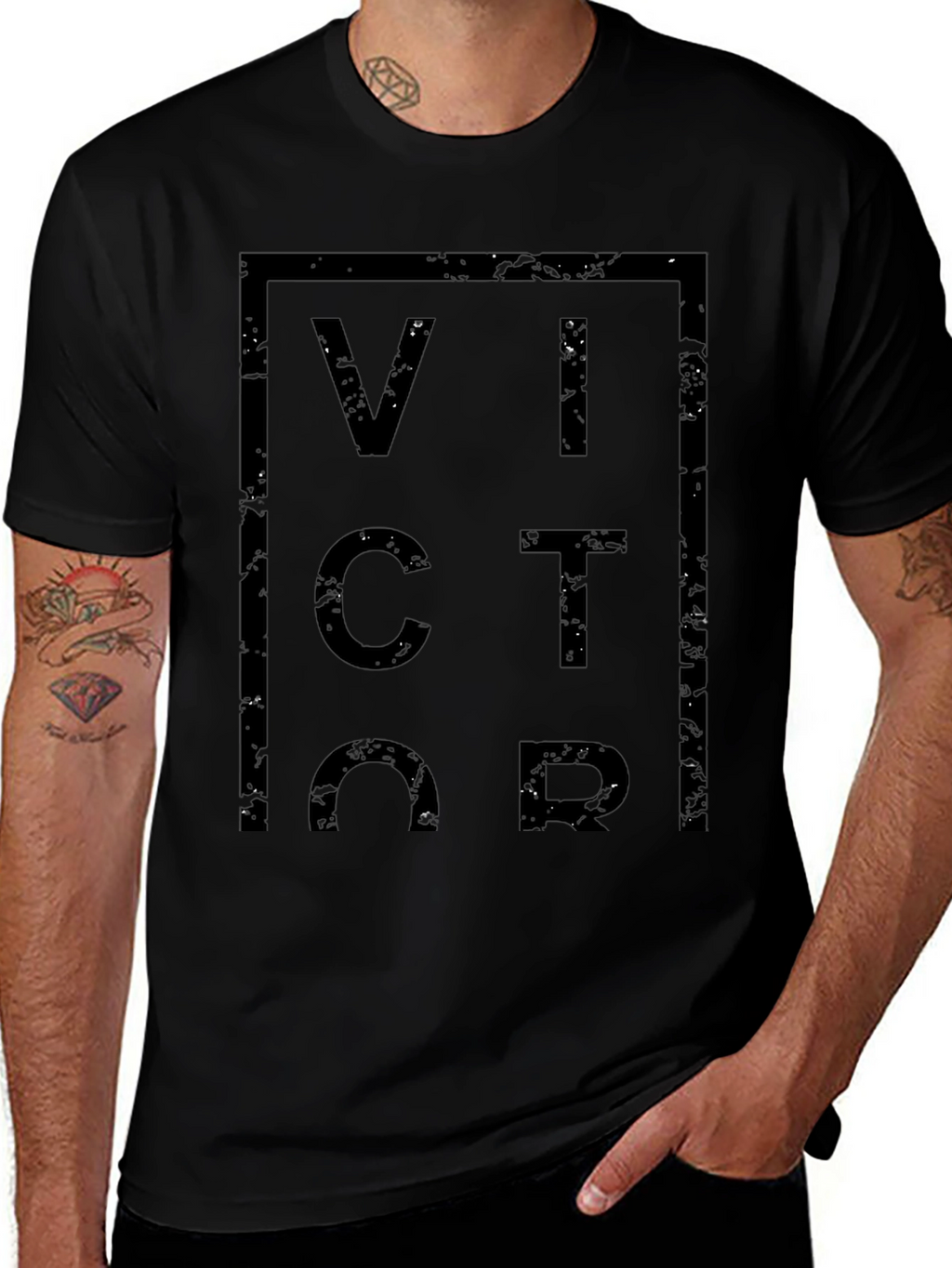 Victor Graphic Tee - Modern Black T-Shirt