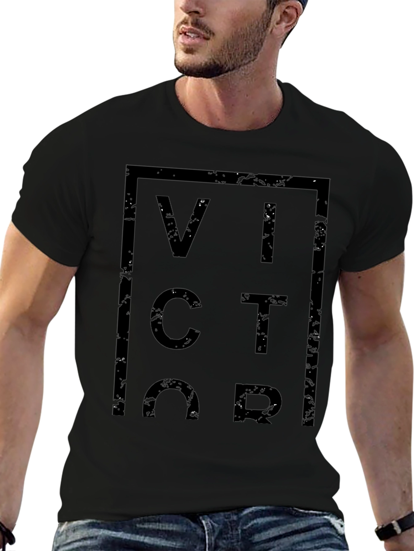 Victor Graphic Tee - Modern Black T-Shirt