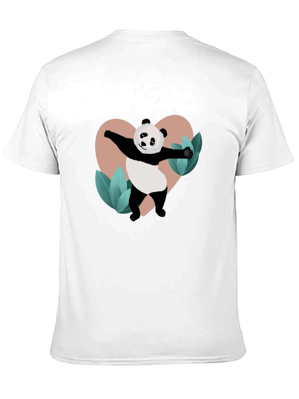 Panda Heart Graphic Black T-Shirt