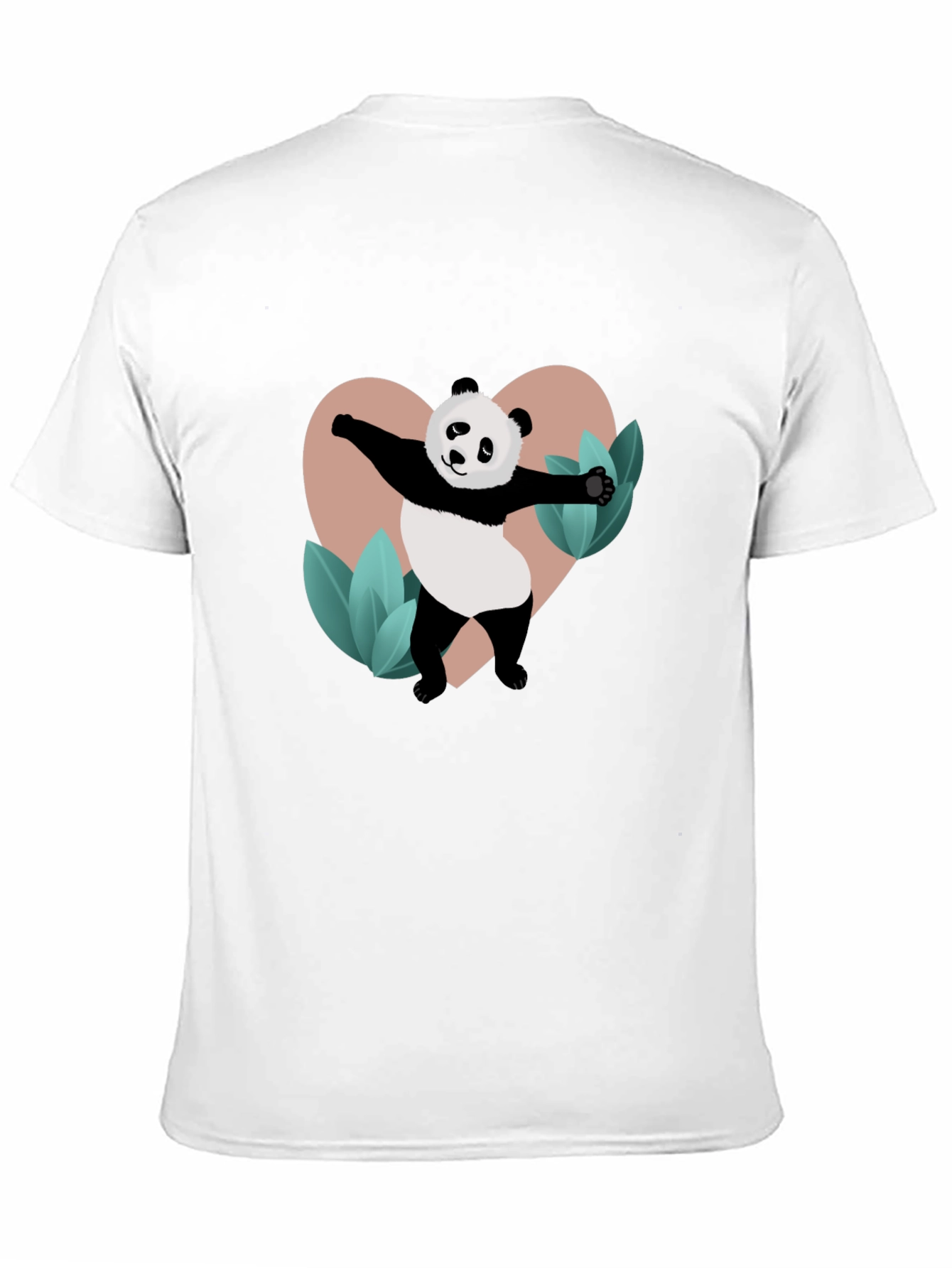 Panda Heart Graphic Black T-Shirt