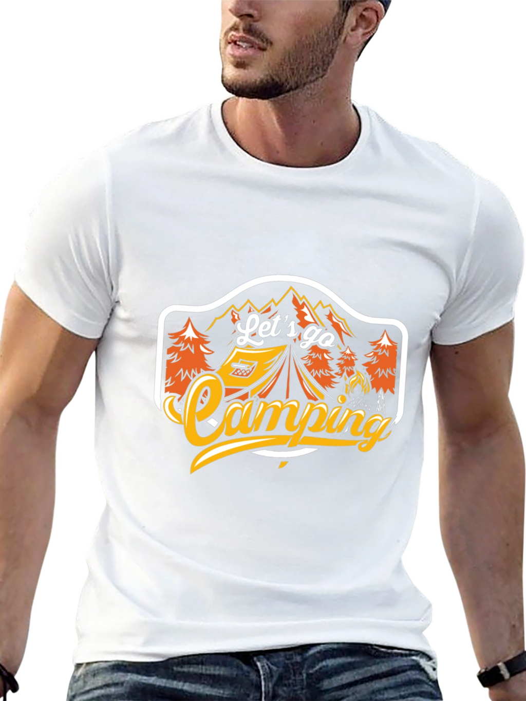Lets Go Camping Black Graphic Tee