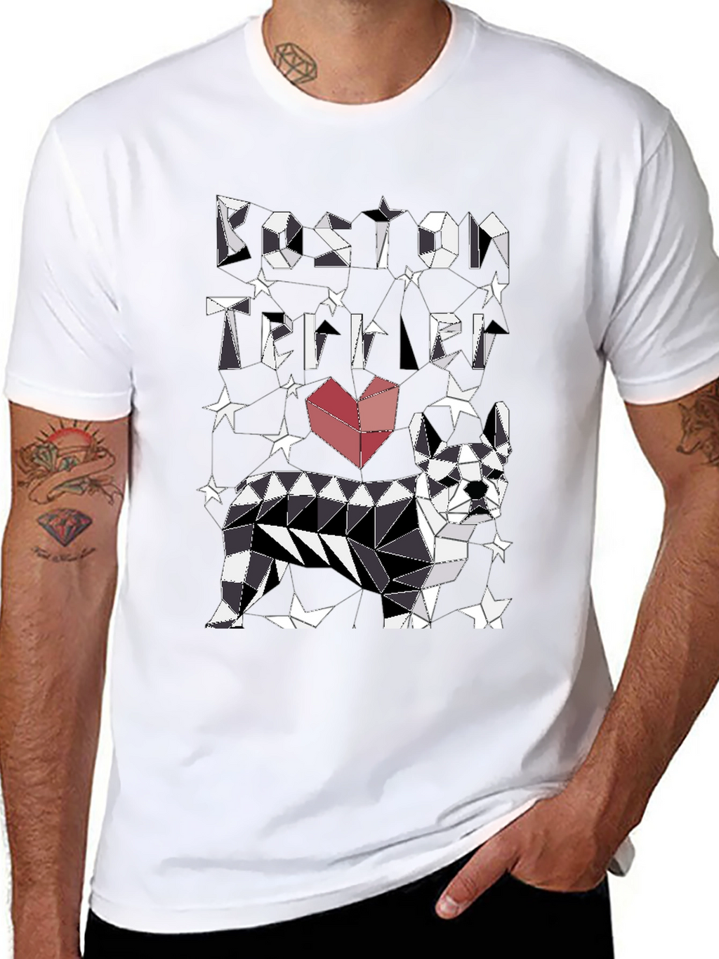 Boston Terrier Geometric T-Shirt