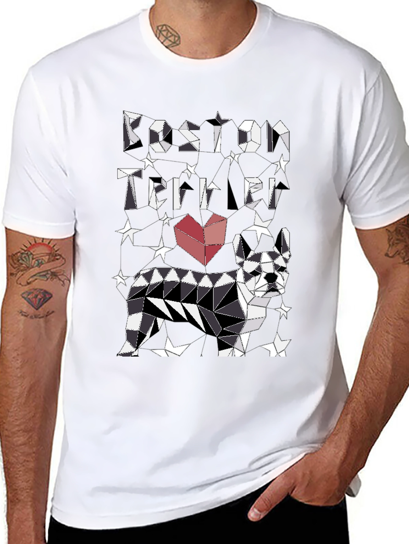 Boston Terrier Geometric T-Shirt
