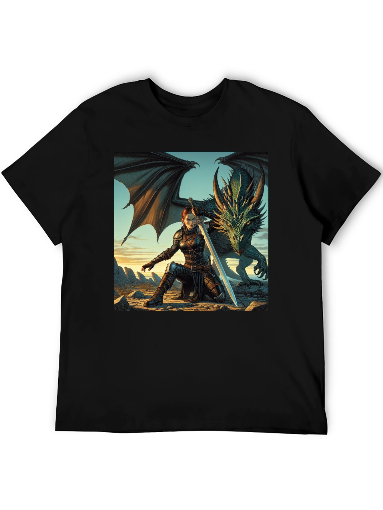 Dragon Rider Graphic Tee - Black