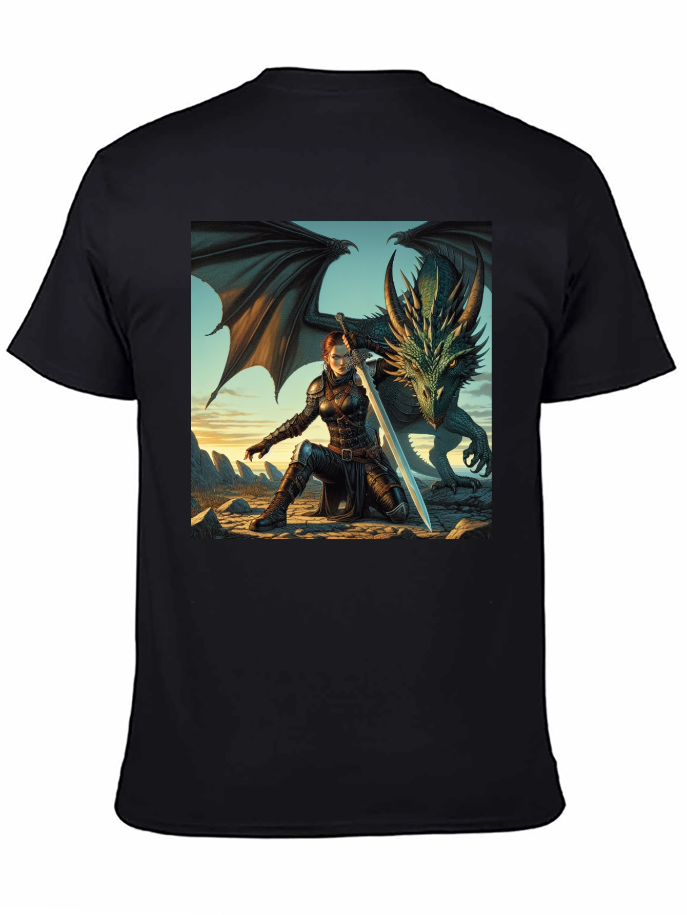 Dragon Rider Graphic Tee - Black