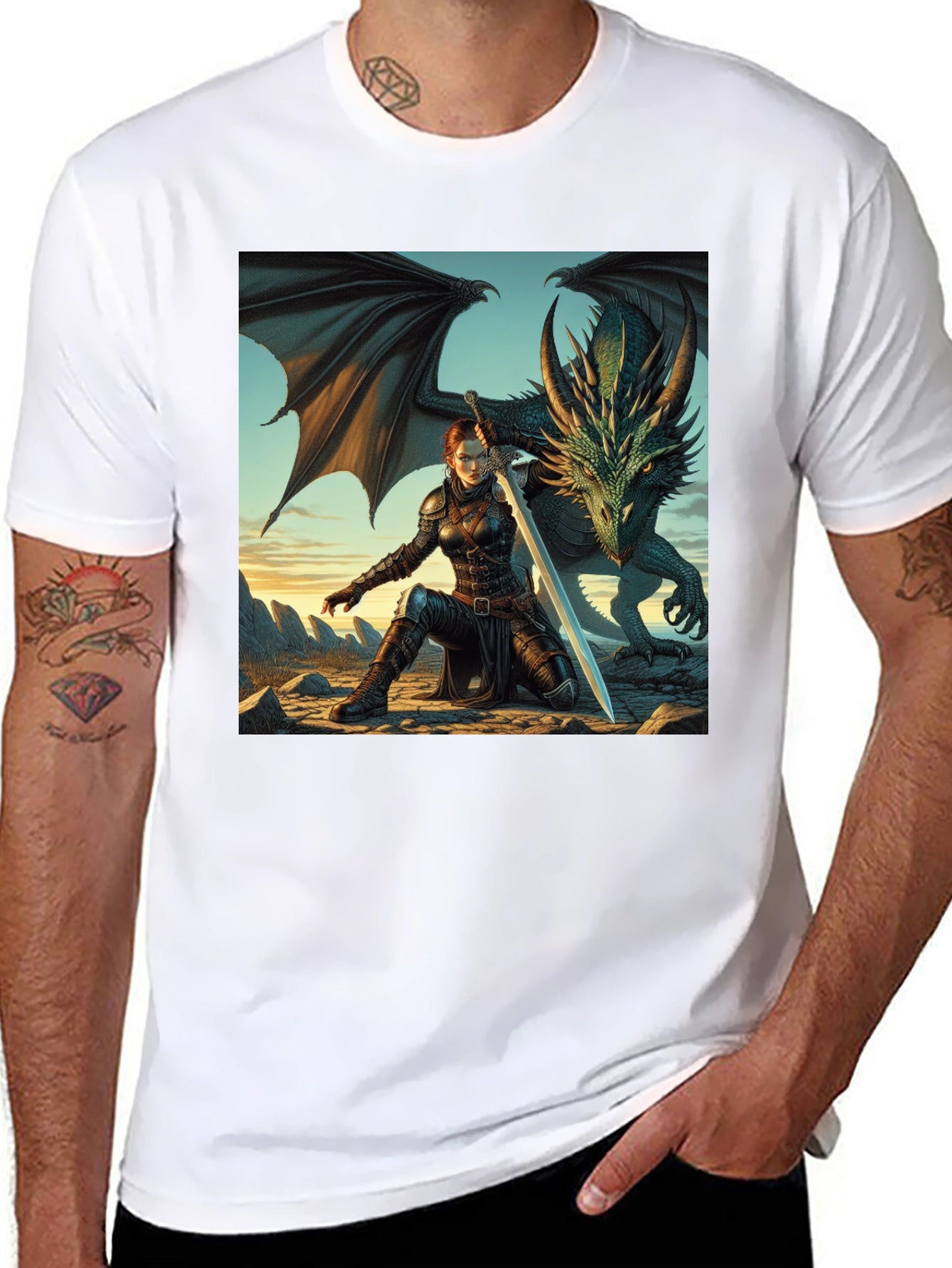 Dragon Rider Graphic Tee - Black