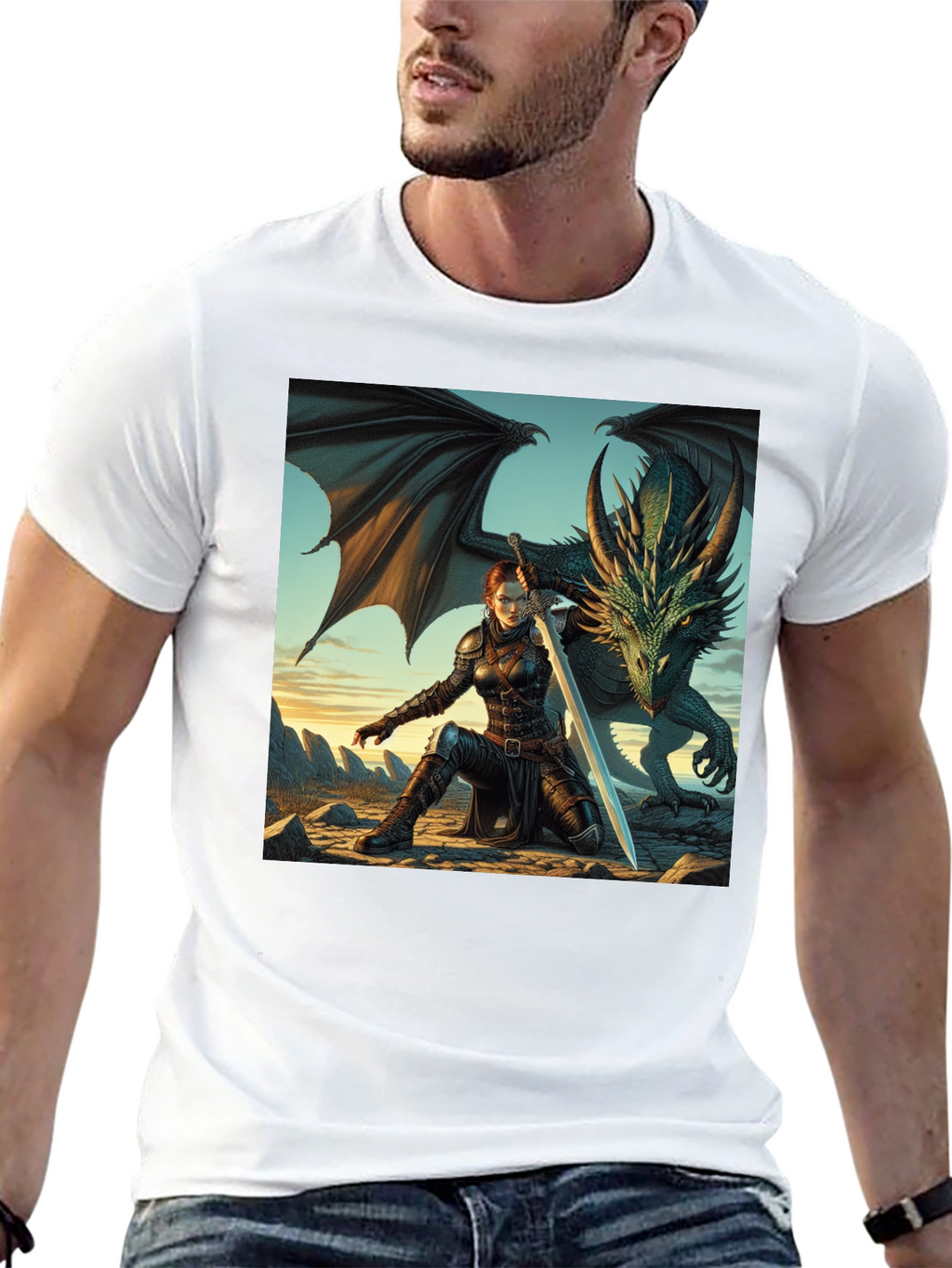 Dragon Rider Graphic Tee - Black