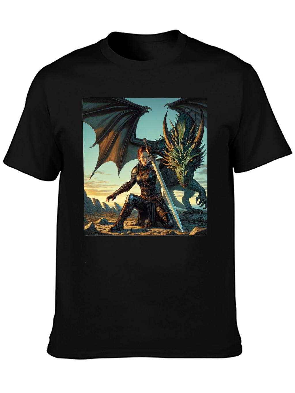 Dragon Rider Graphic Tee - Black