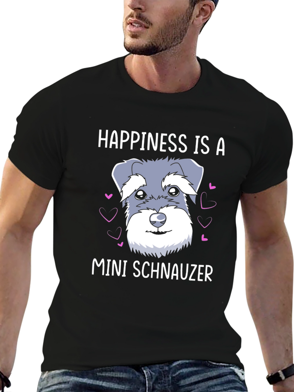 Happiness Is A Mini Schnauzer Graphic T-Shirt