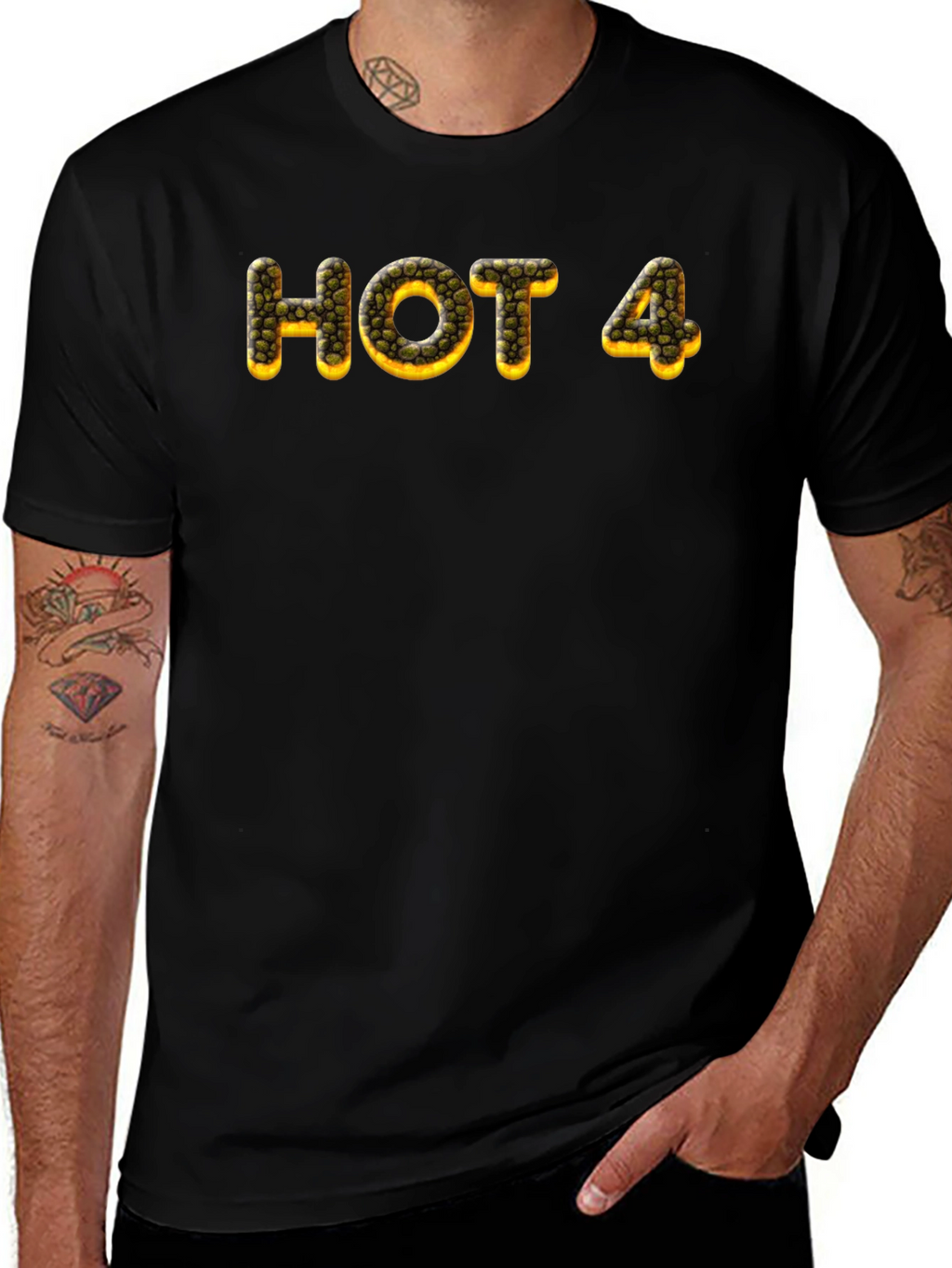 HOT 4 Tee - Unique Graphic Print Black T-Shirt