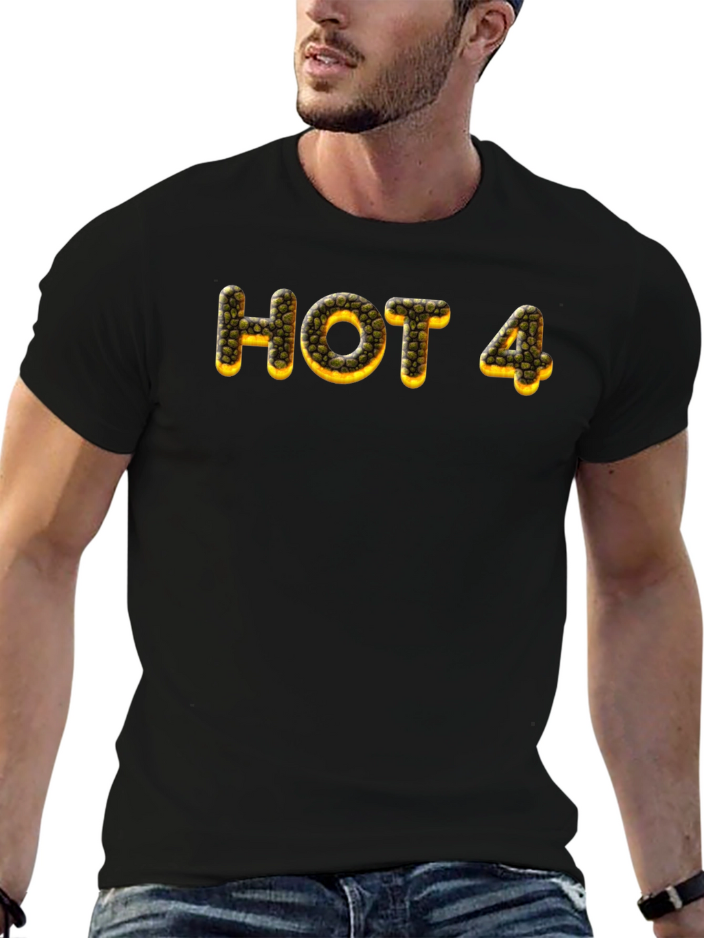 HOT 4 Tee - Unique Graphic Print Black T-Shirt