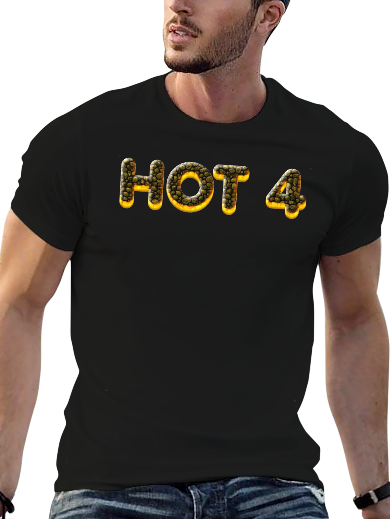 HOT 4 Tee - Unique Graphic Print Black T-Shirt