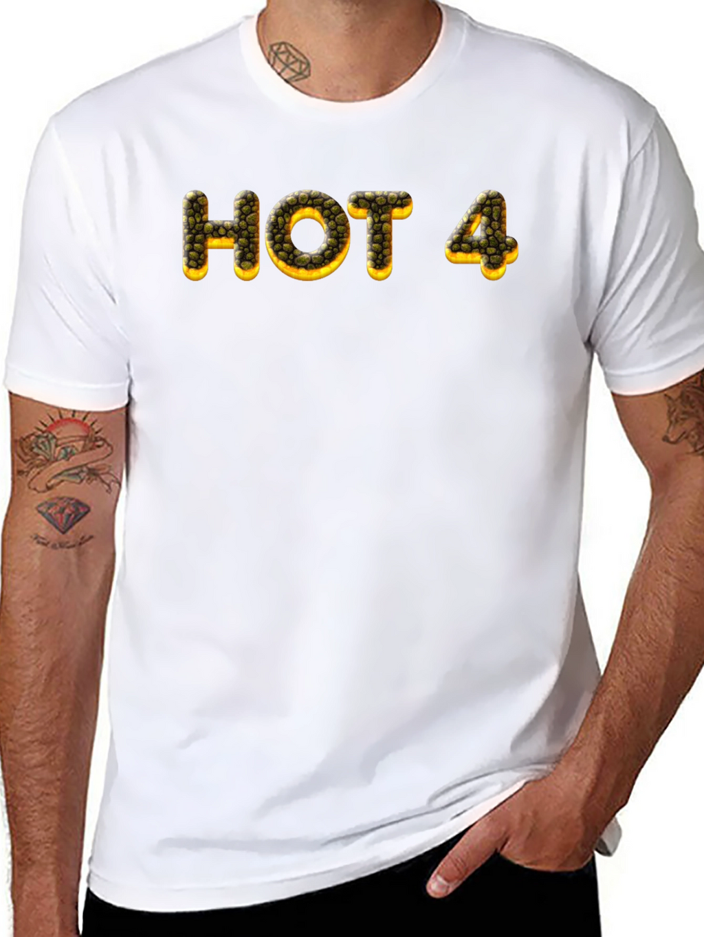 HOT 4 Tee - Unique Graphic Print Black T-Shirt