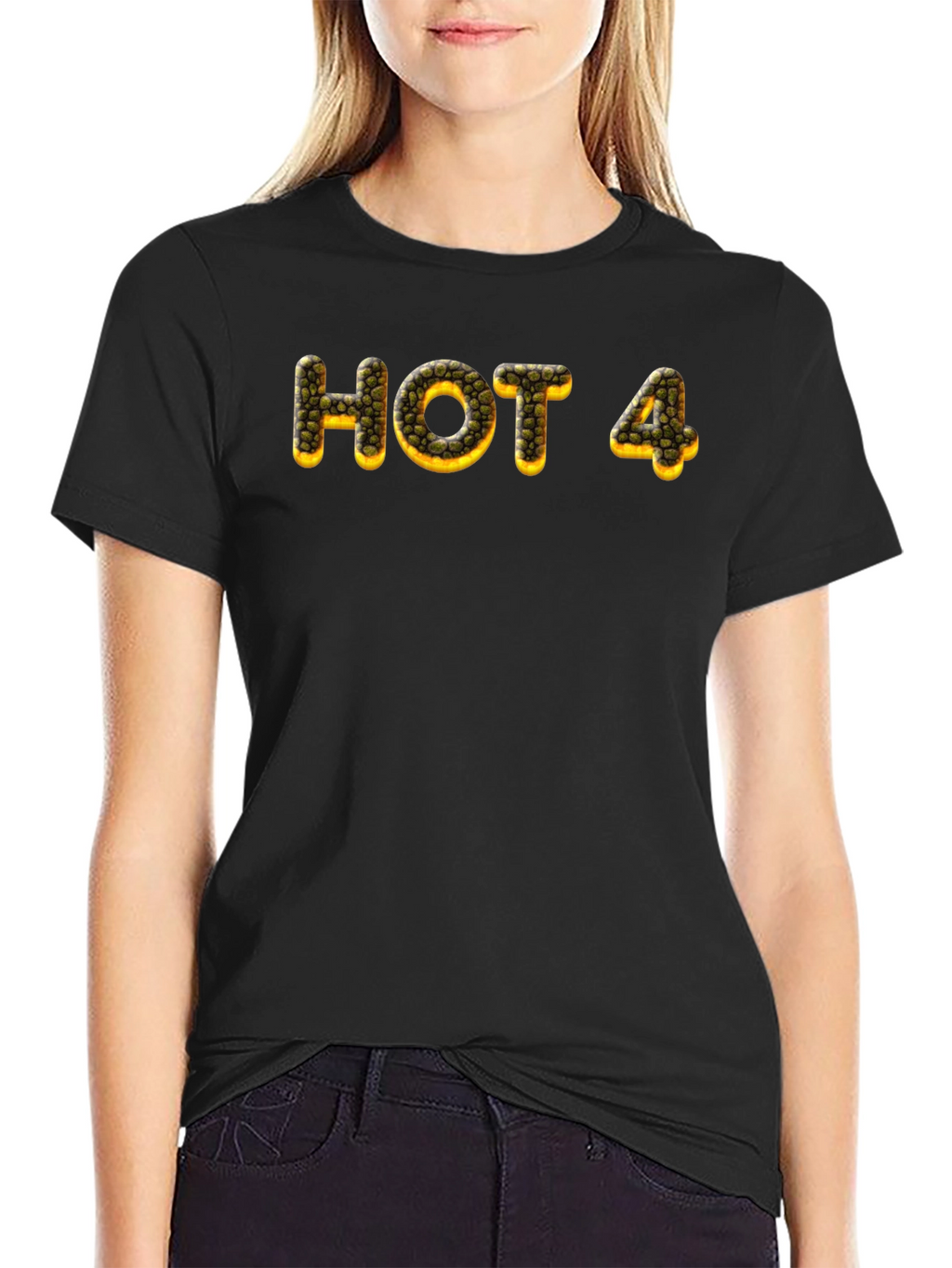 HOT 4 Tee - Unique Graphic Print Black T-Shirt
