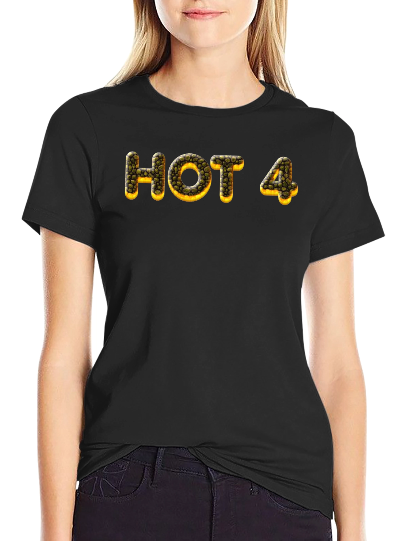 HOT 4 Tee - Unique Graphic Print Black T-Shirt