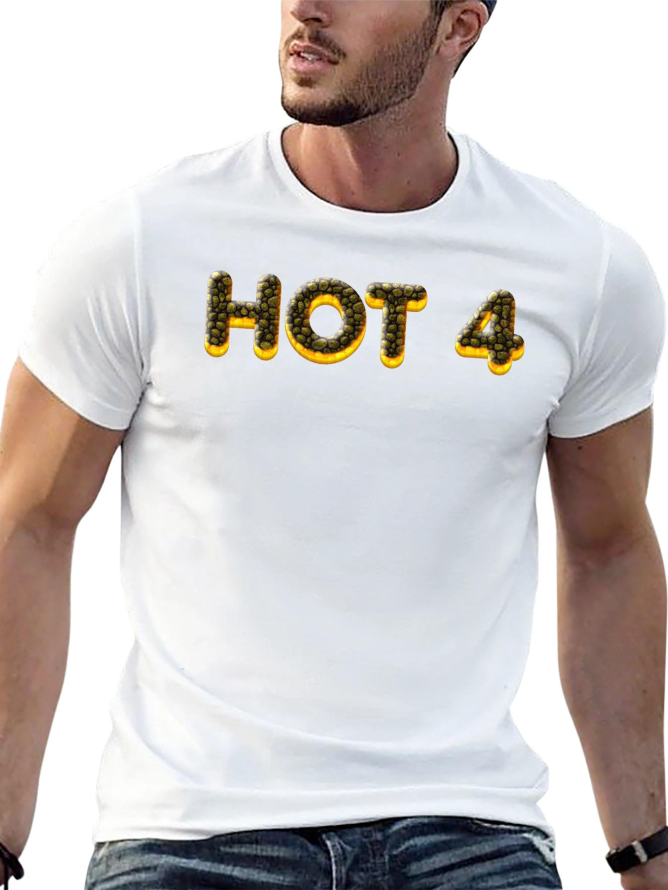 HOT 4 Tee - Unique Graphic Print Black T-Shirt