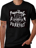 Pawsitively Purrfect Black T-Shirt