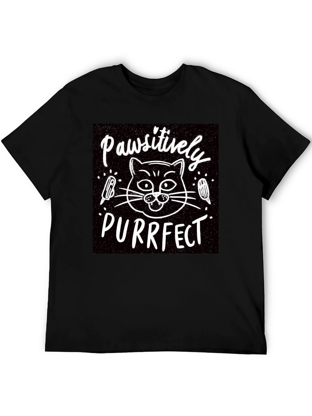 Pawsitively Purrfect Black T-Shirt