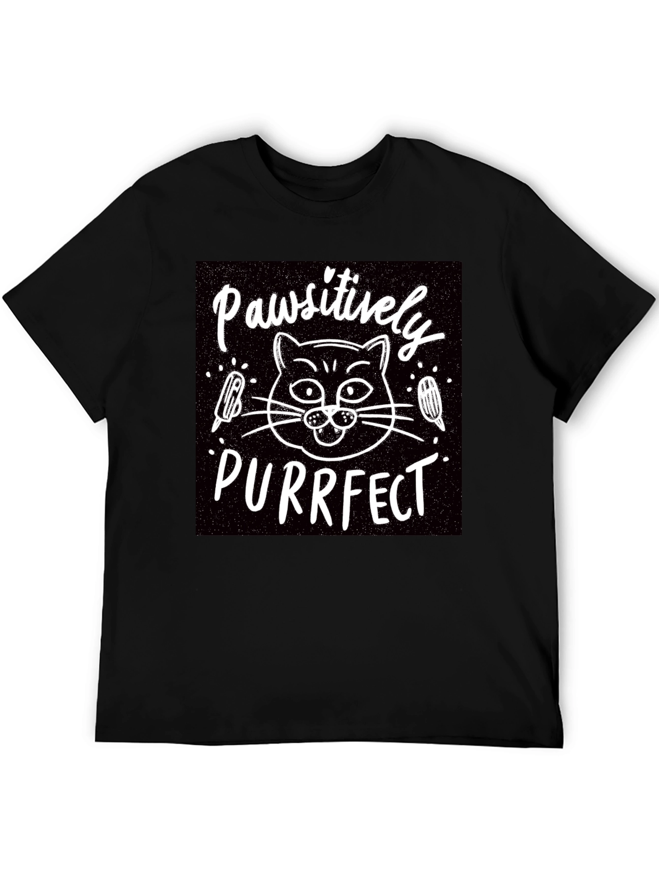 Pawsitively Purrfect Black T-Shirt