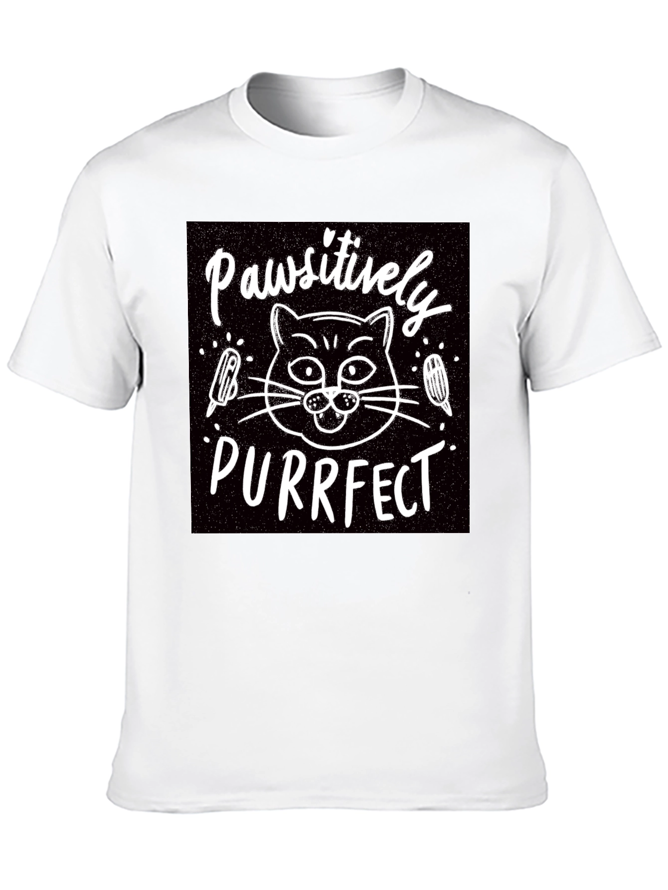 Pawsitively Purrfect Black T-Shirt