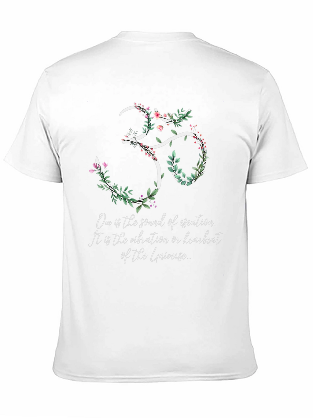 Om Universe Vibration Floral Black T-Shirt