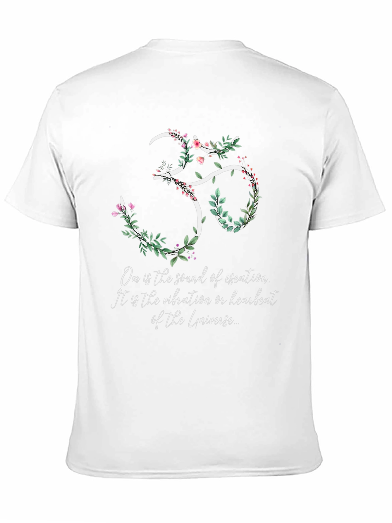 Om Universe Vibration Floral Black T-Shirt