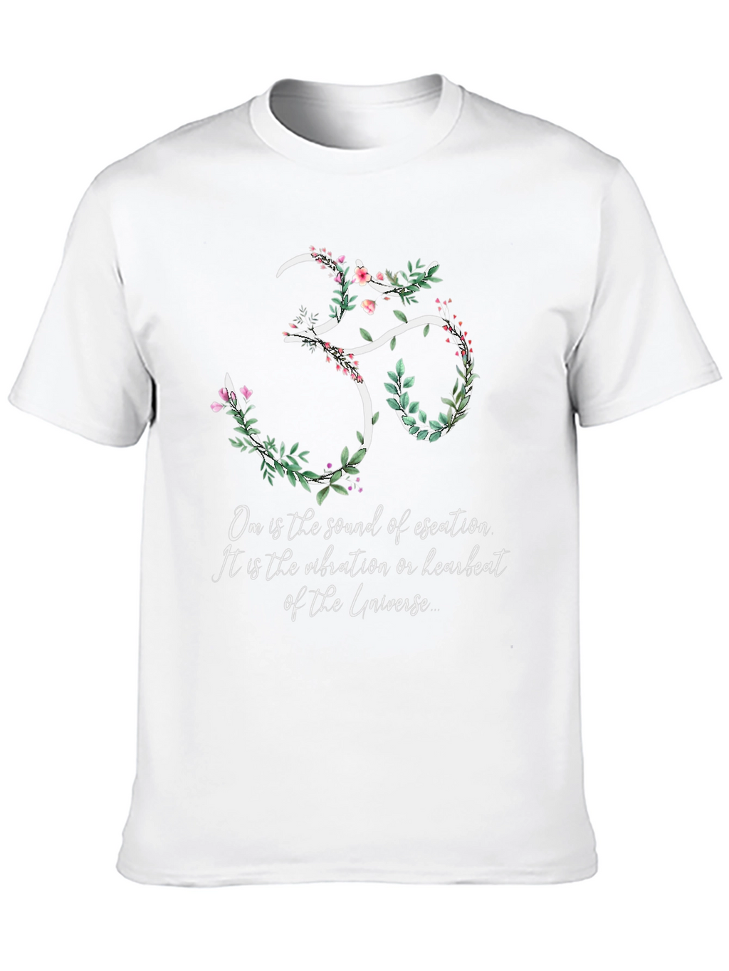 Om Universe Vibration Floral Black T-Shirt