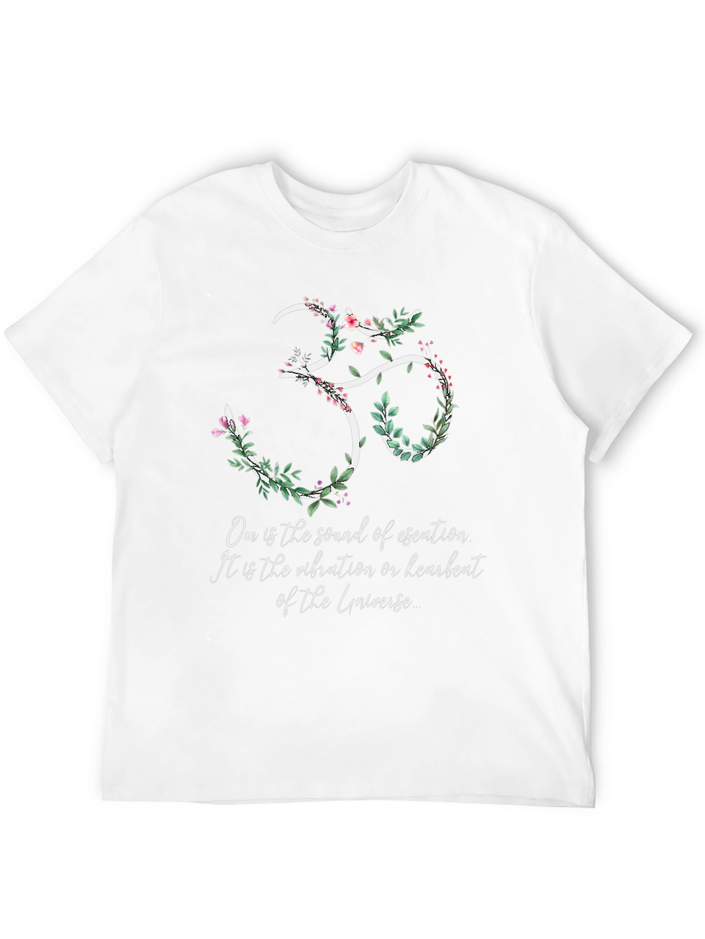 Om Universe Vibration Floral Black T-Shirt