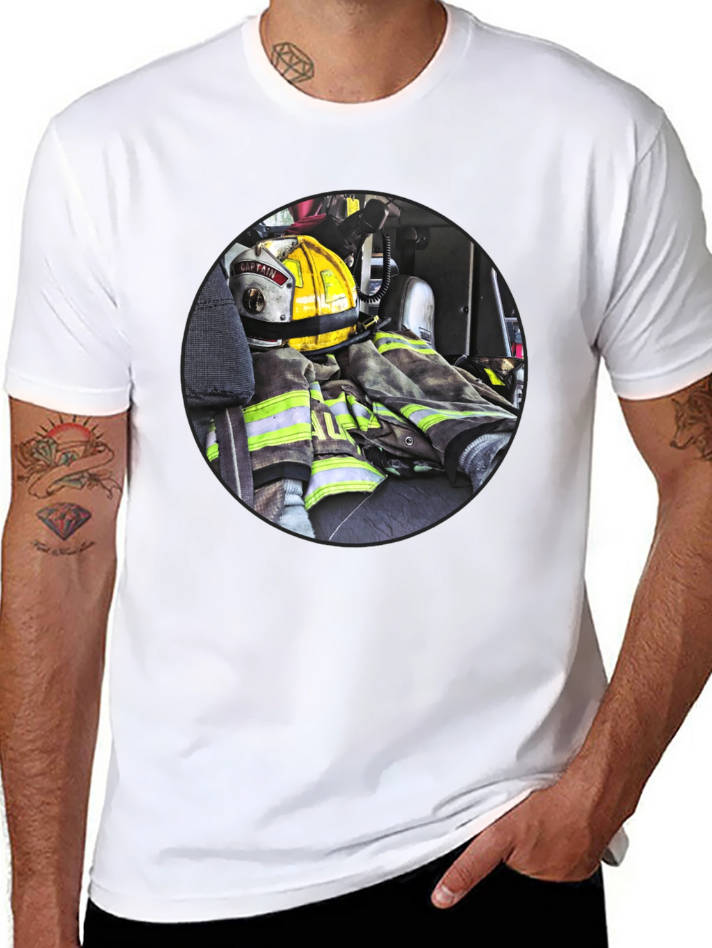 Firefighter Gear Graphic Tee - Bold & Durable