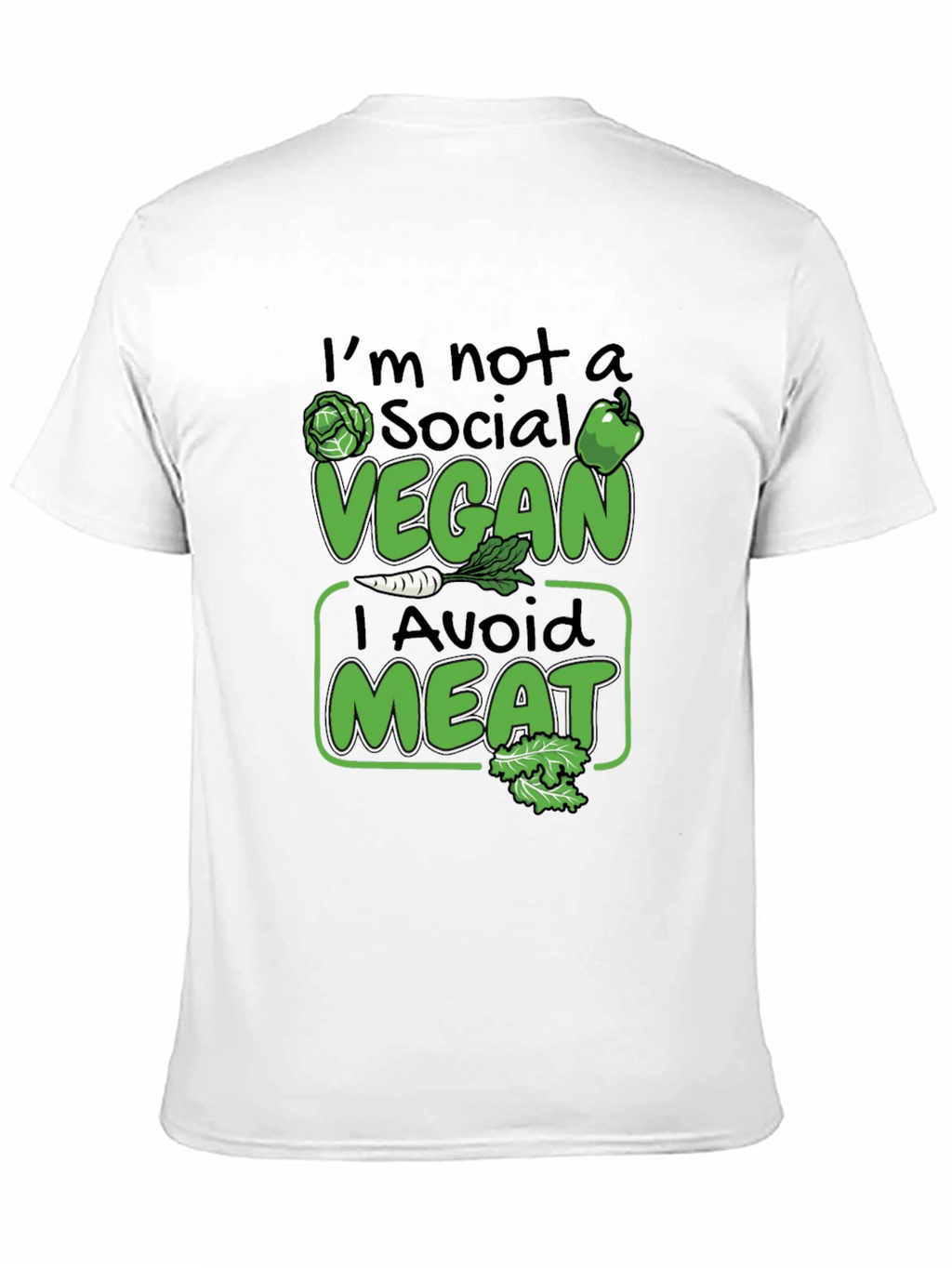 Funny Vegan Avoid Meat Graphic T-Shirt