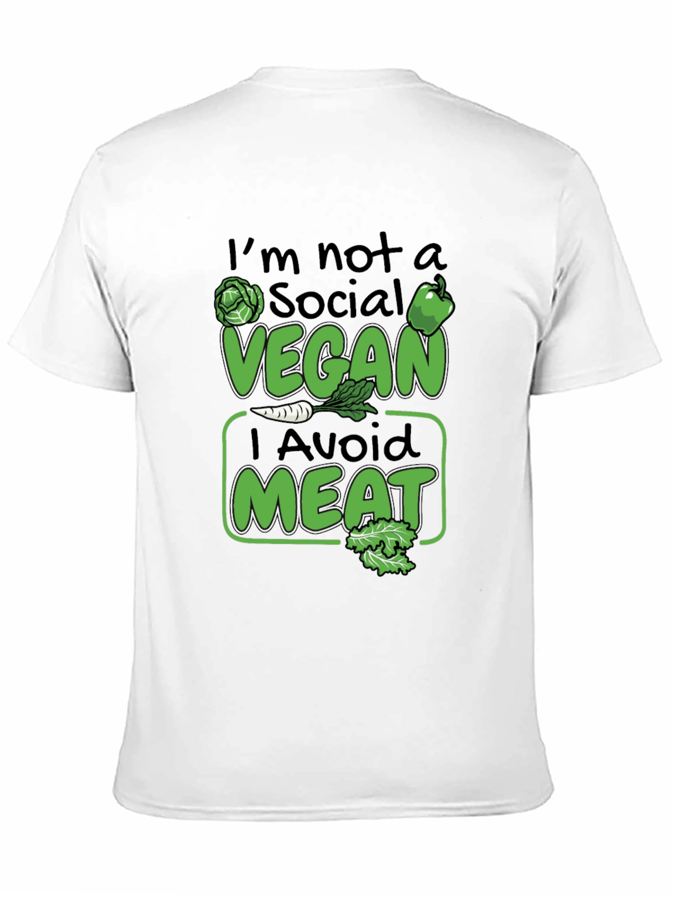 Funny Vegan Avoid Meat Graphic T-Shirt