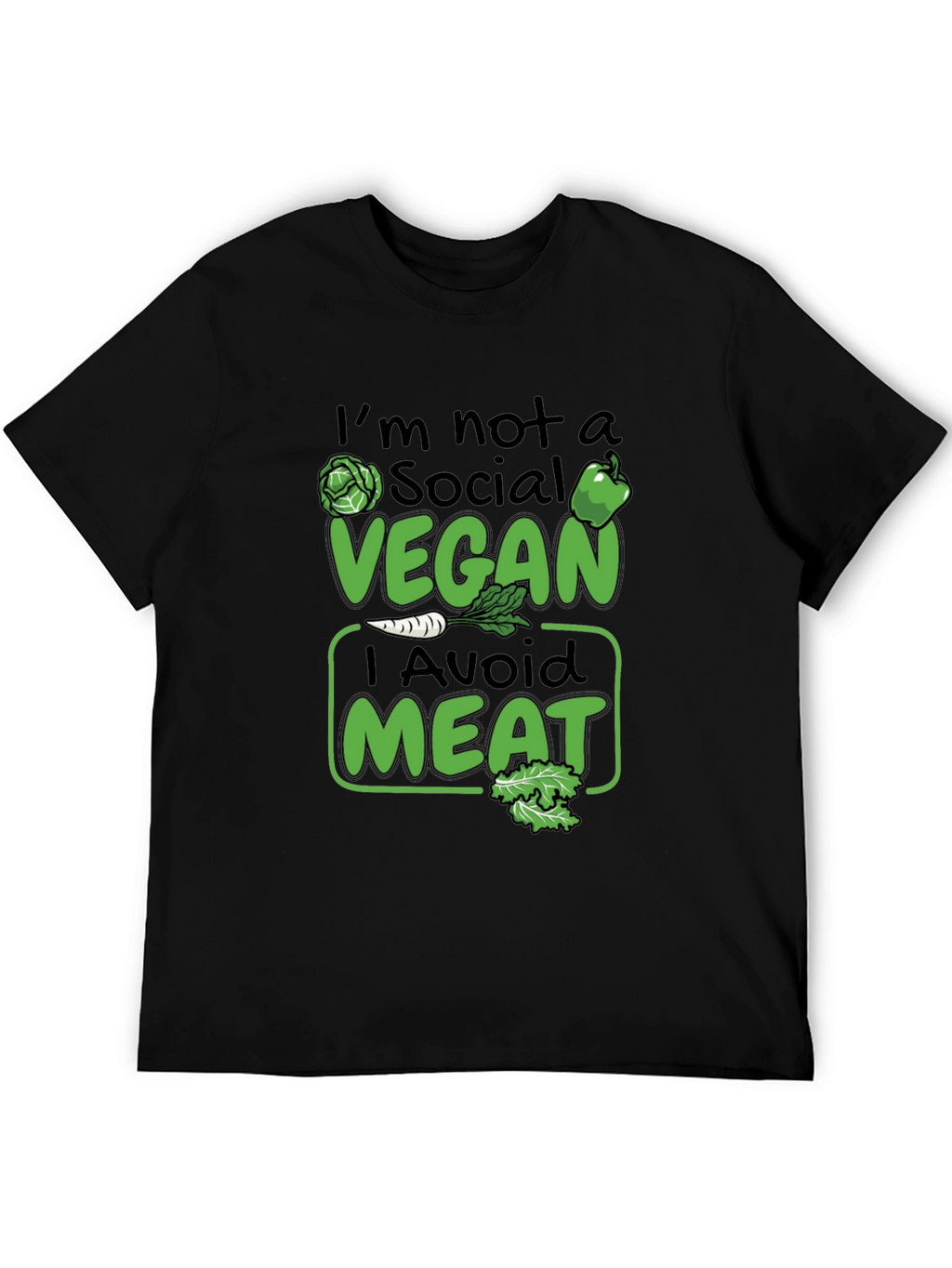 Funny Vegan Avoid Meat Graphic T-Shirt