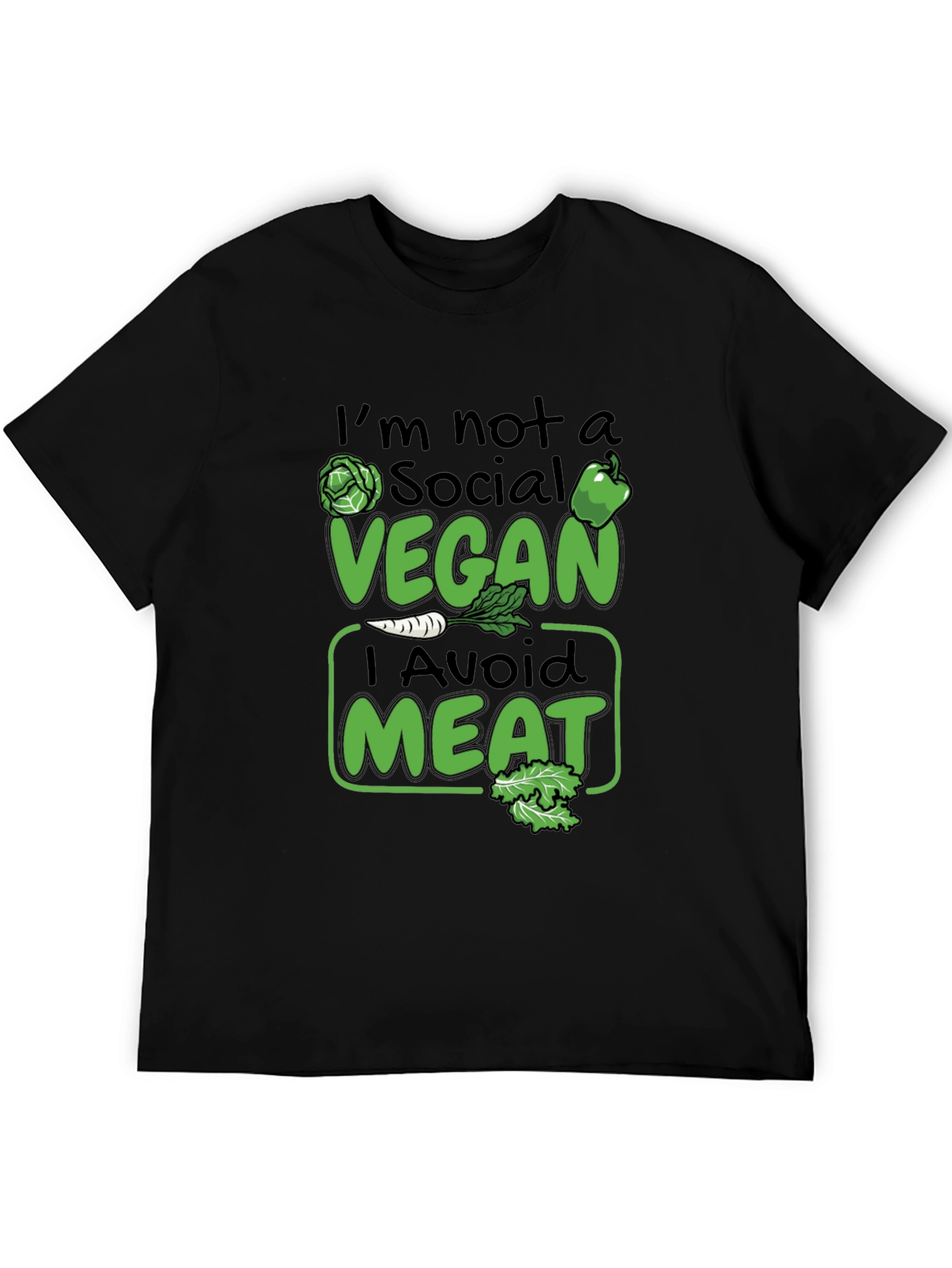 Funny Vegan Avoid Meat Graphic T-Shirt