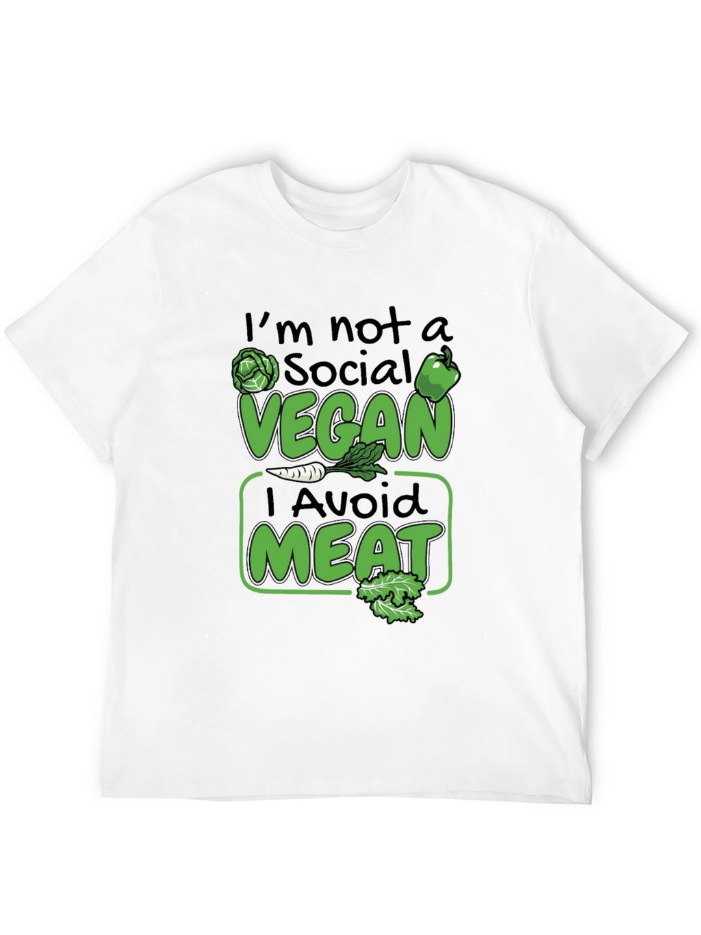 Funny Vegan Avoid Meat Graphic T-Shirt
