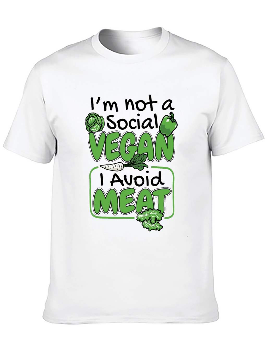 Funny Vegan Avoid Meat Graphic T-Shirt