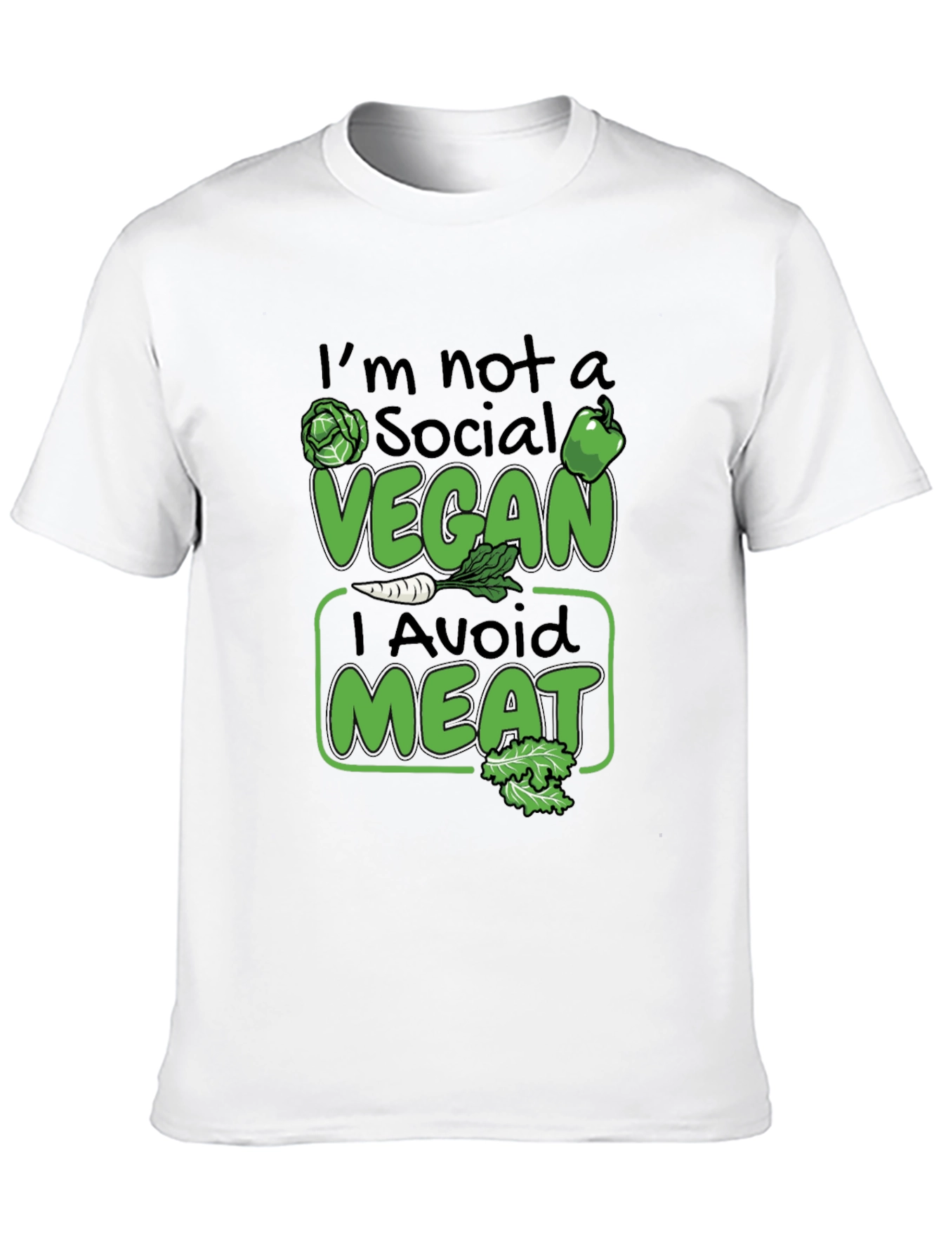 Funny Vegan Avoid Meat Graphic T-Shirt