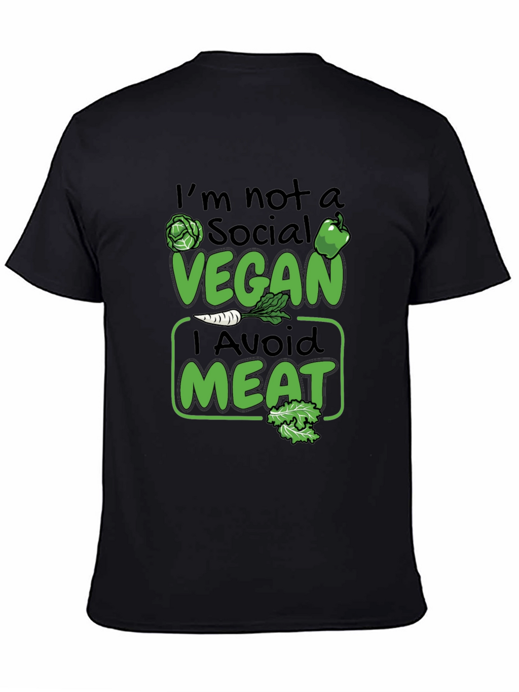 Funny Vegan Avoid Meat Graphic T-Shirt