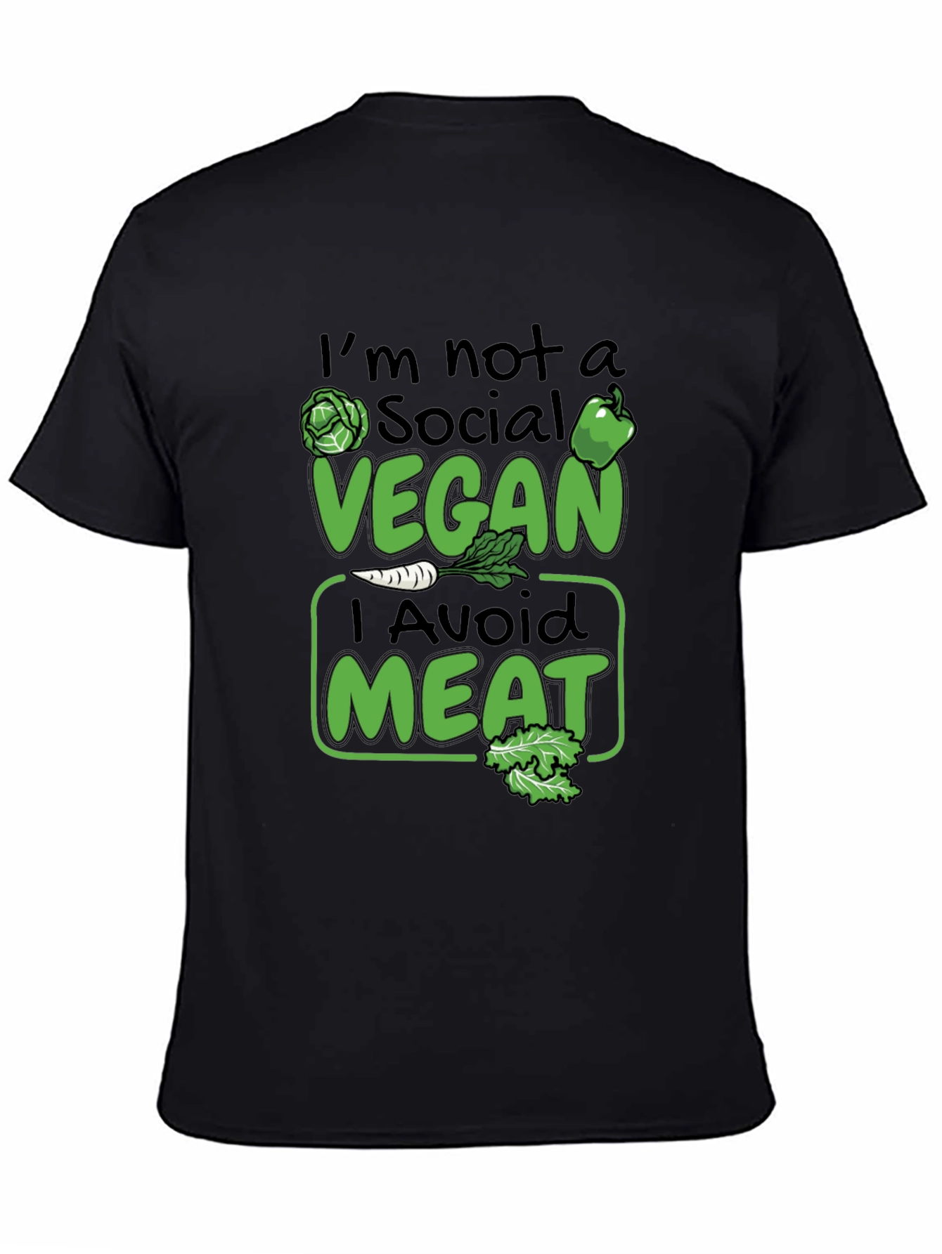 Funny Vegan Avoid Meat Graphic T-Shirt