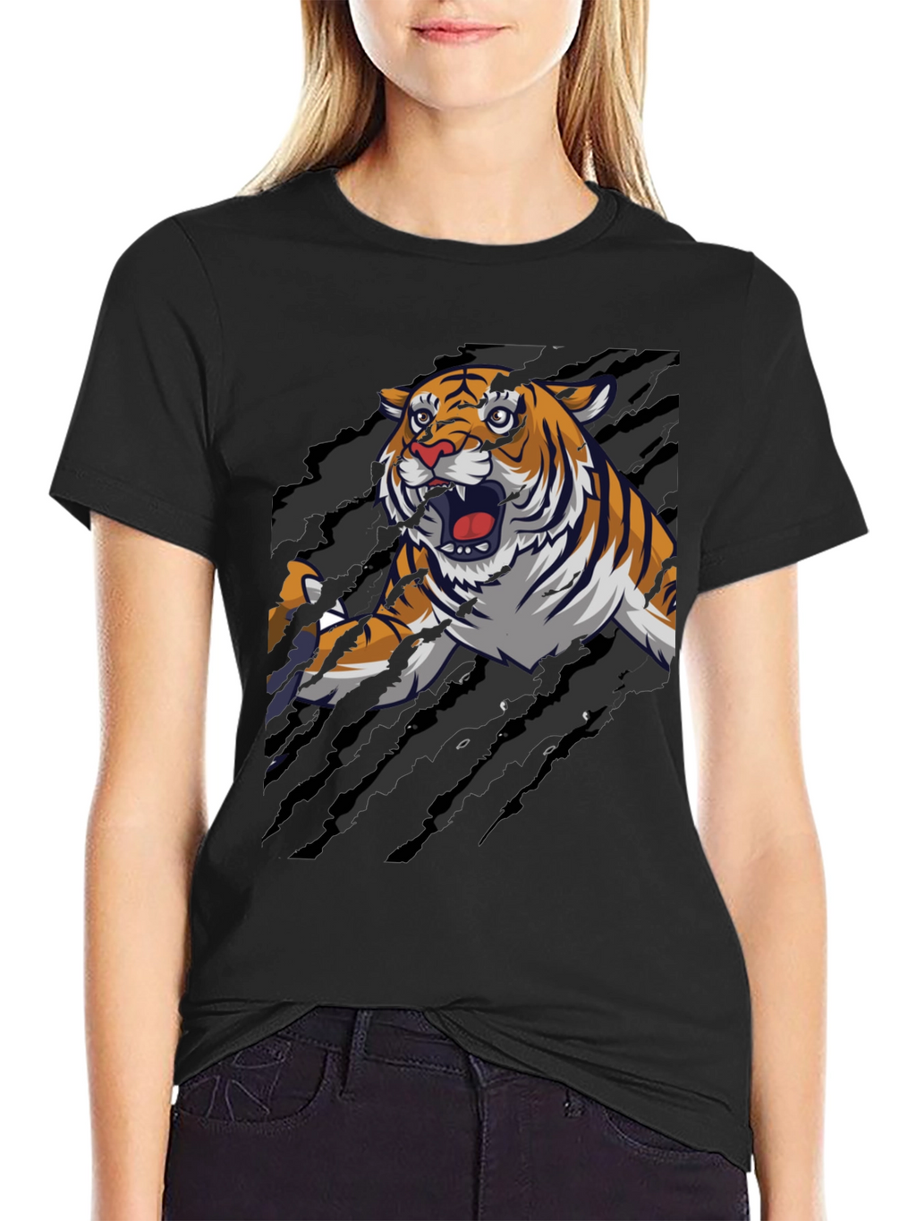 Roaring Tiger Graphic Print T-Shirt