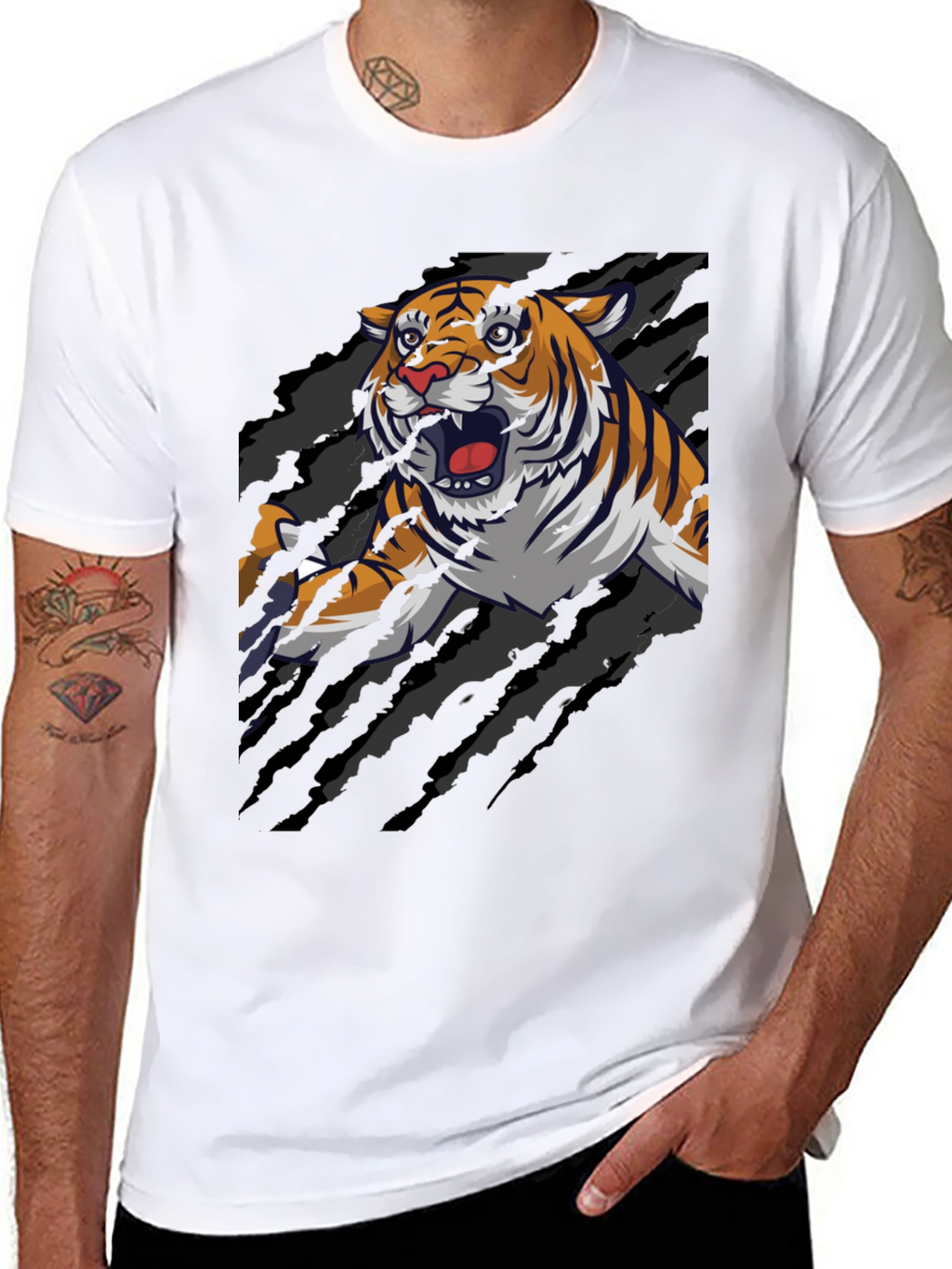 Roaring Tiger Graphic Print T-Shirt