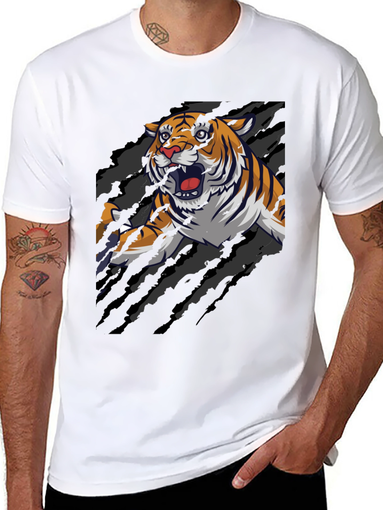 Roaring Tiger Graphic Print T-Shirt