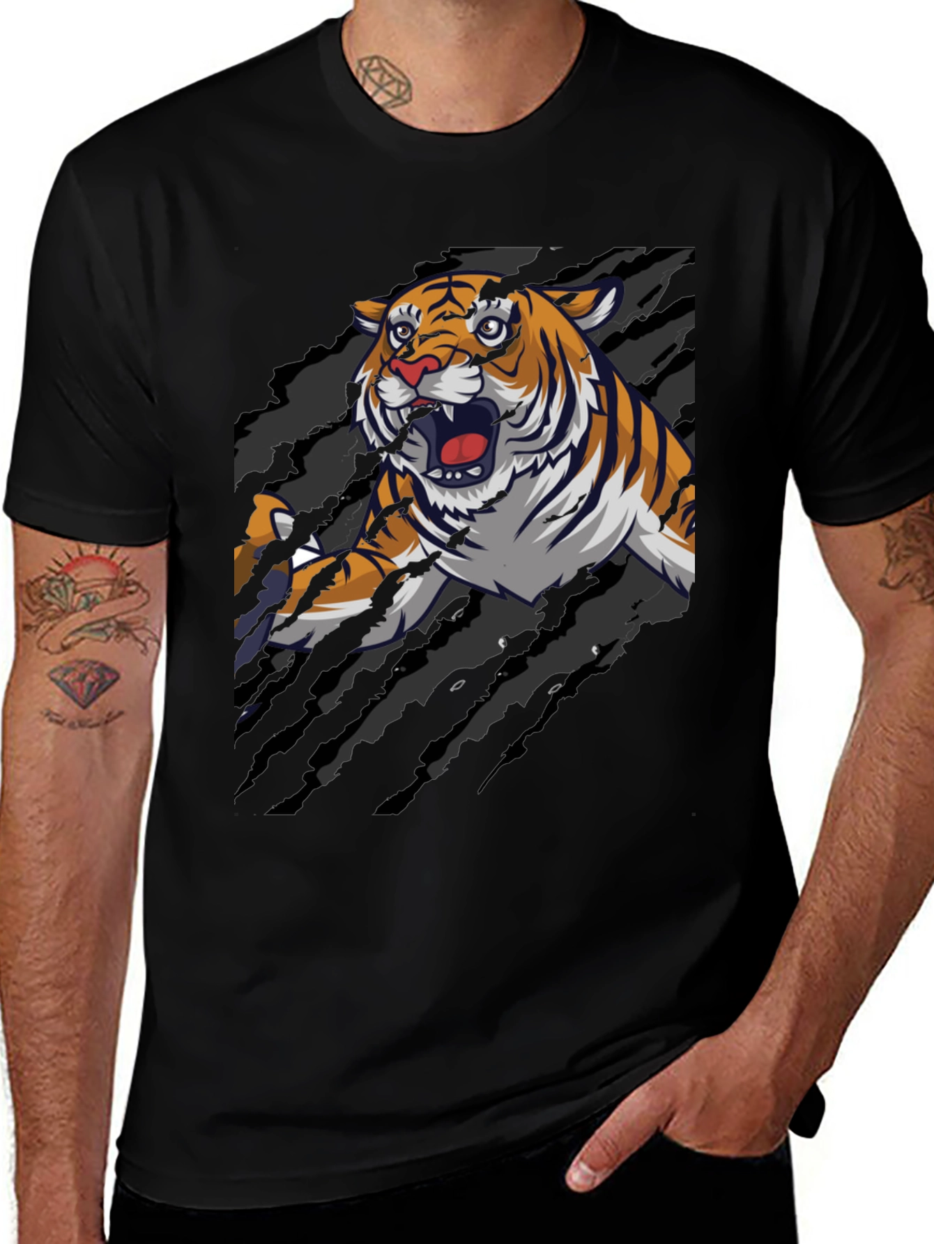 Roaring Tiger Graphic Print T-Shirt