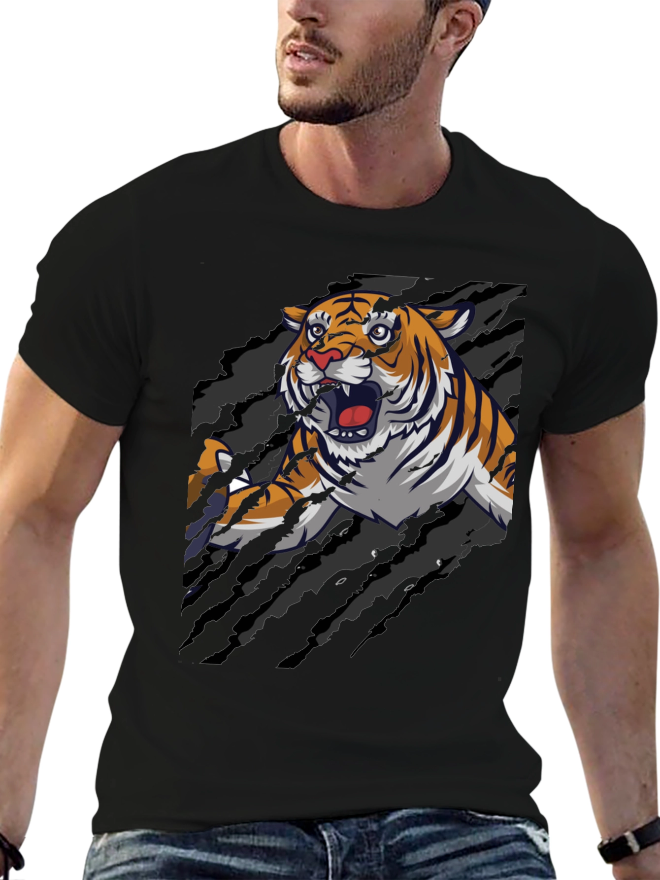 Roaring Tiger Graphic Print T-Shirt