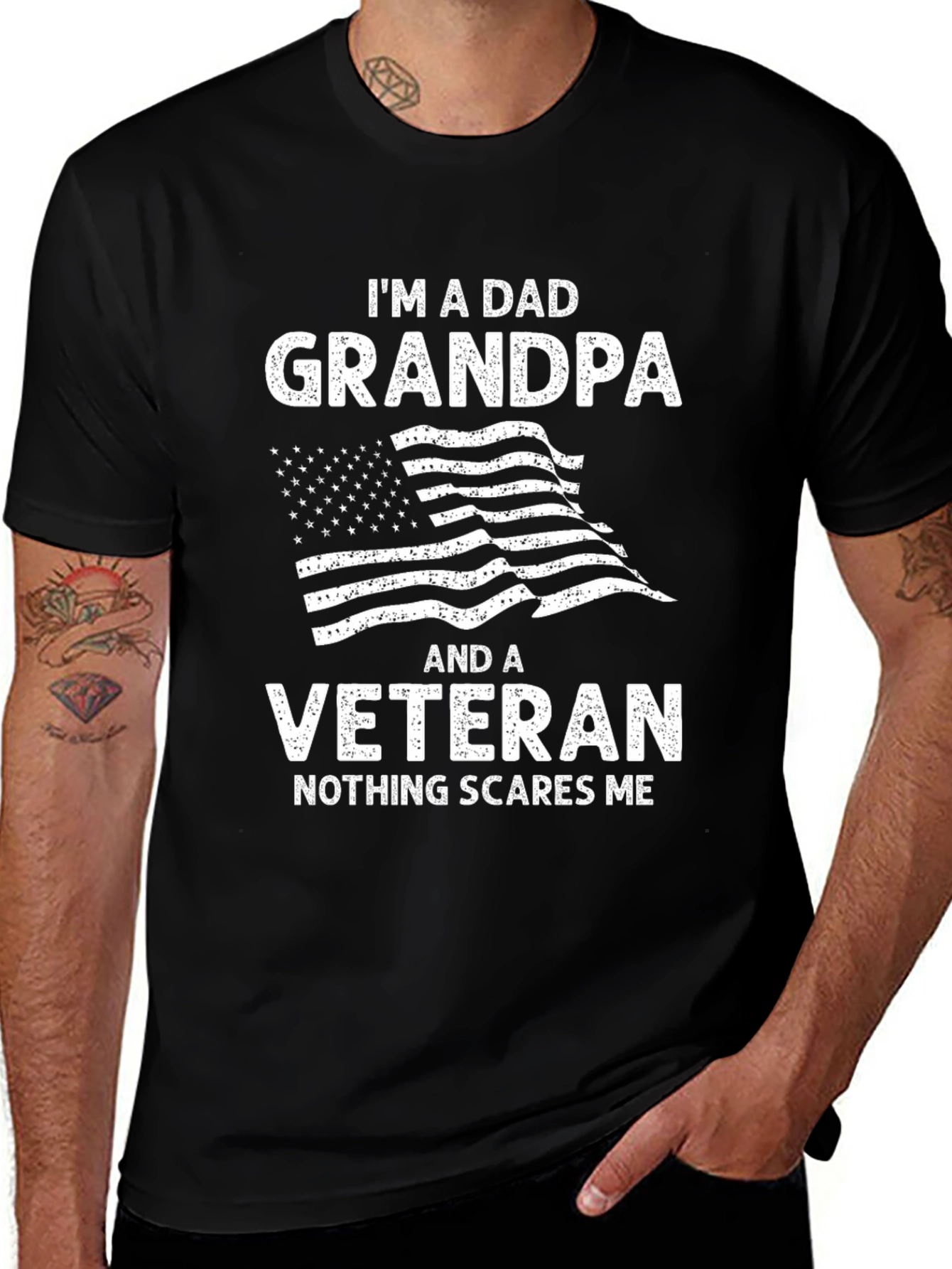 Dad Grandpa Veteran Graphic T-Shirt