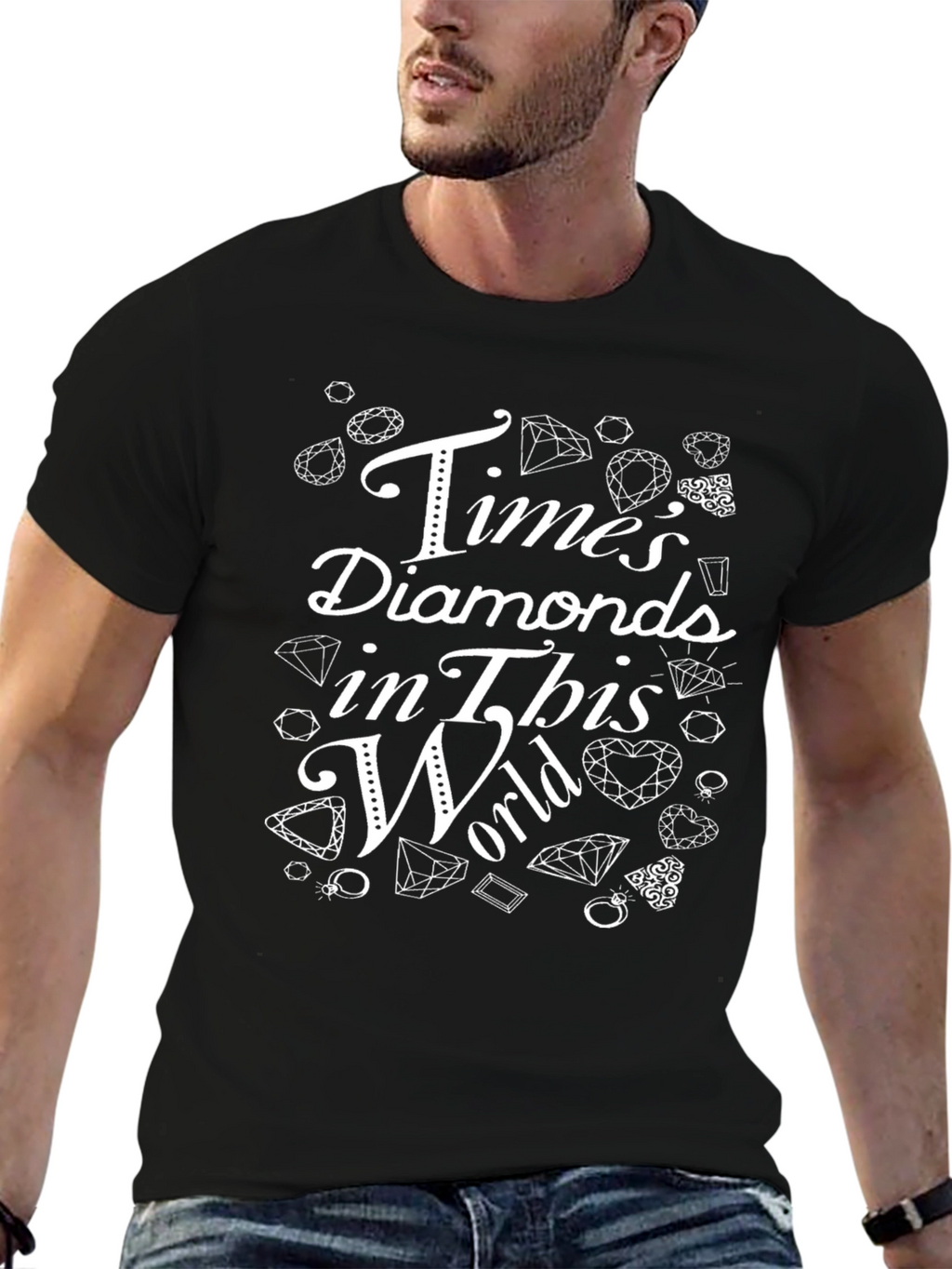 Times Diamonds Graphic T-Shirt - Black