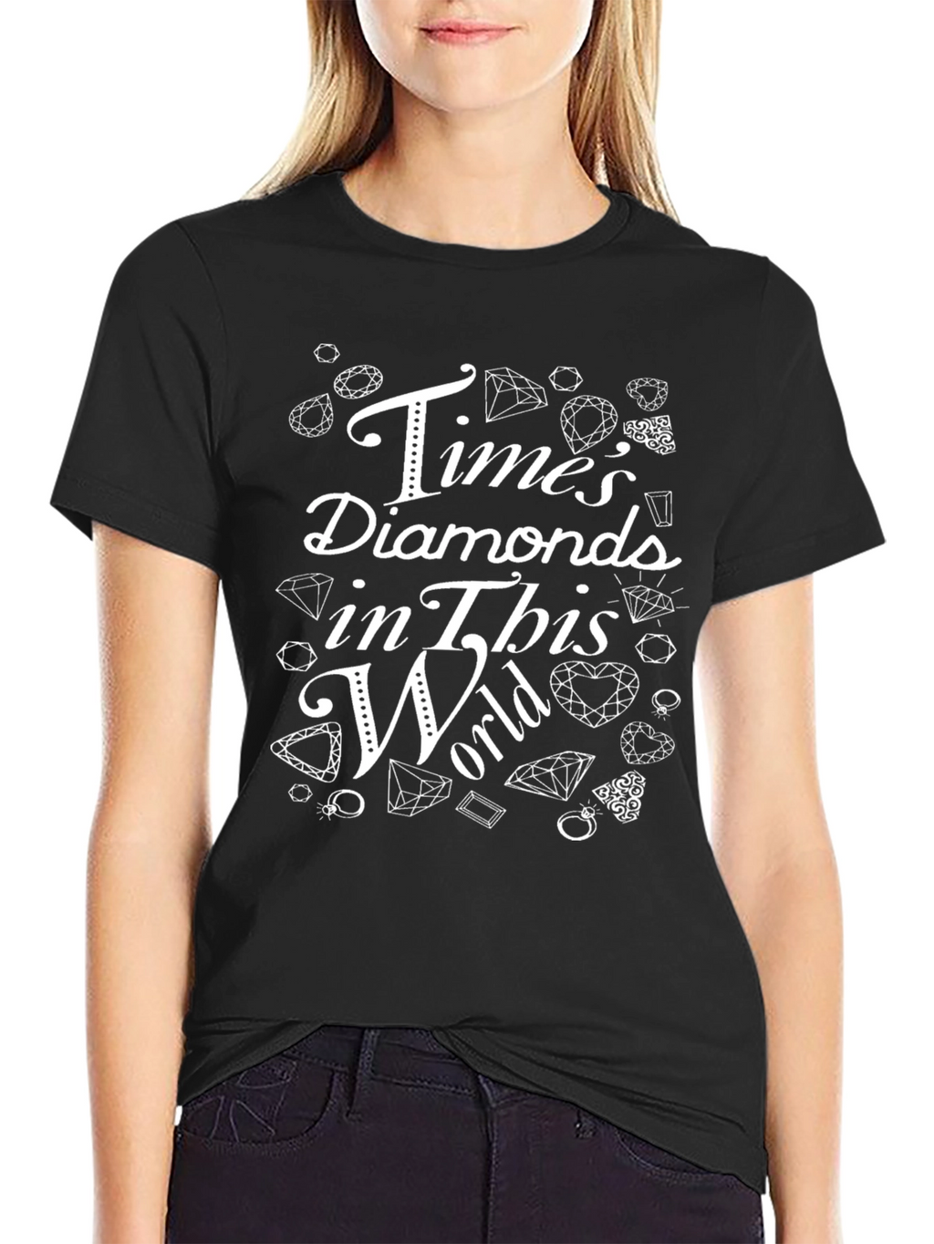 Times Diamonds Graphic T-Shirt - Black